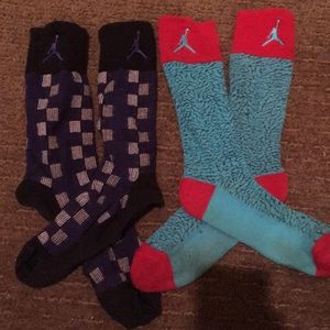 Two pair of unique Jordan socks